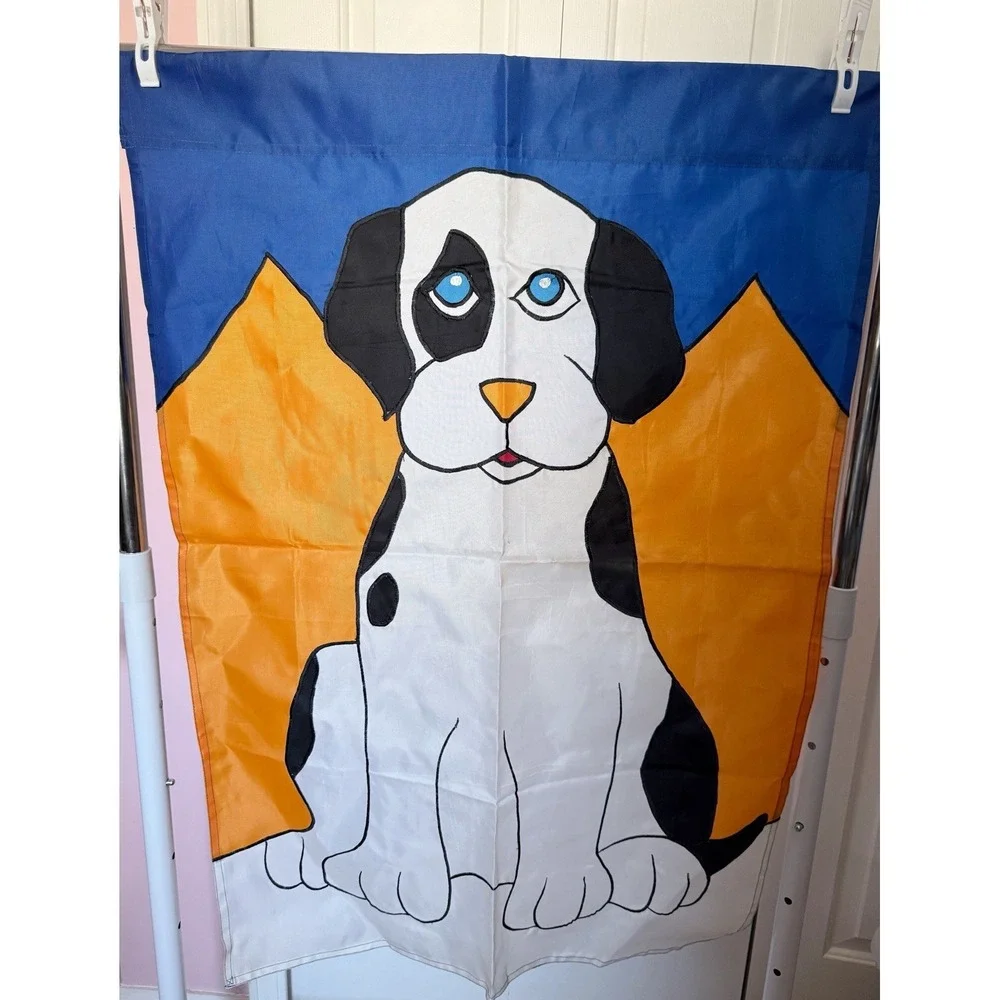 Garden Flag With A Black & White Dog. 27